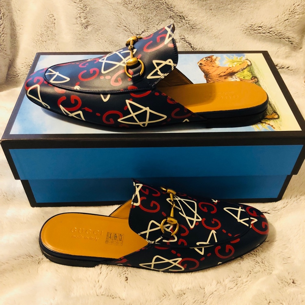 🔥Rare🔥Gucci Ghost Princetown Horsebit Detail Slippers - Picture 2 of 8